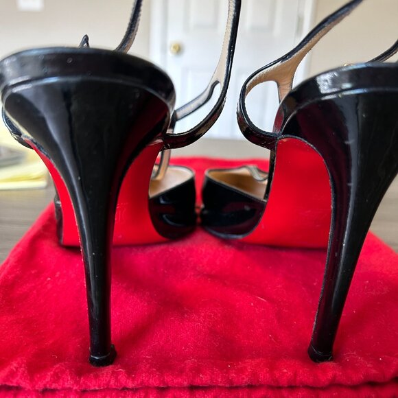 CHRISTIAN LOUBOUTIN Black Patent Leather Coxinelle T-Bar Pumps Size 42 US 11 - Picture 7 of 9